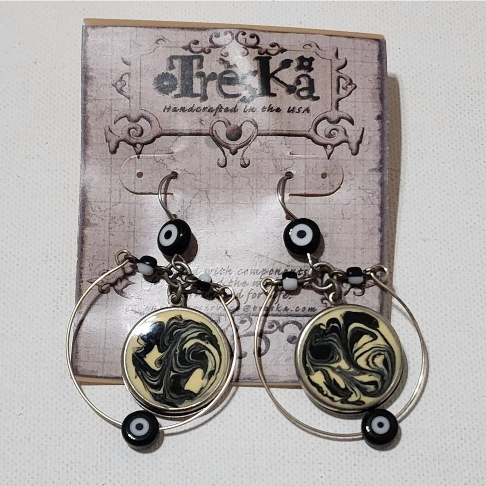 TRESKA‎ Swirl beaded dangle chandelier earrings new!!!